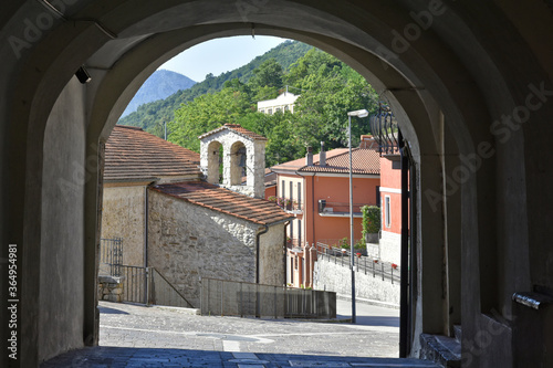 Entrance arch in the old town of Cassano Irpino  in the province of Avellino  Italy.
