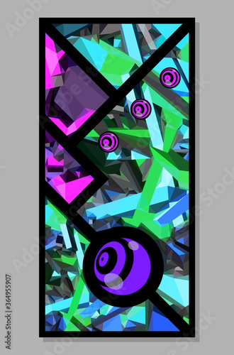 Abstract fluorescent bright colors banner design