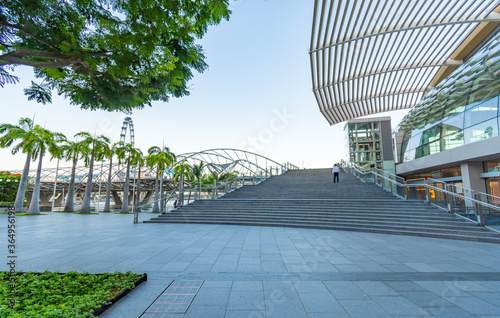 SINGAPORE - August 18, 2019 : Commercial shops on the business building in Marina Bay Sands in Singapore. decoration image contain certain grain and noise.
