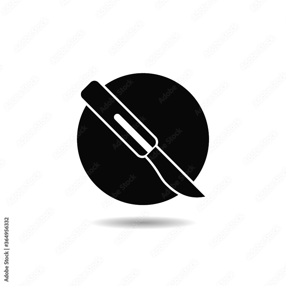 Scalpel icon with shadow Scalpel icon with shadow
