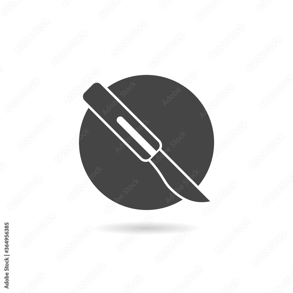 Scalpel icon with shadow Scalpel icon with shadow