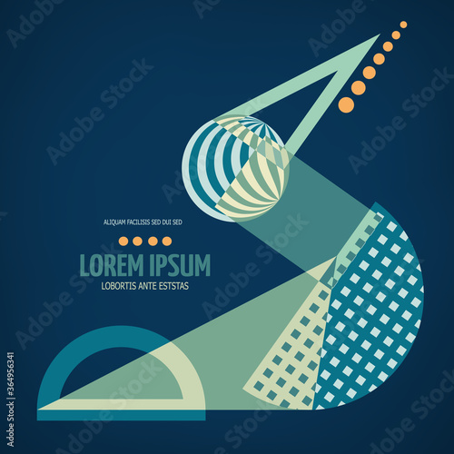 Abstract geometric modern asymmetric design.