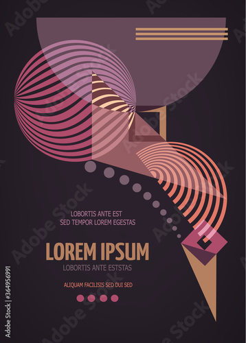 Abstract geometric modern asymmetric design.
