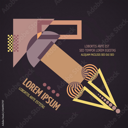 Abstract geometric modern asymmetric design.