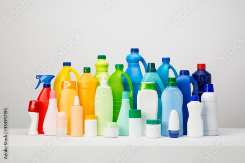 Colorful plastic packaging still life photo