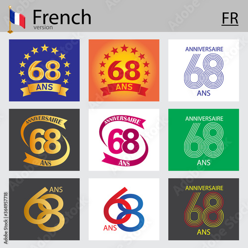 French set of number 68 templates © saidauita