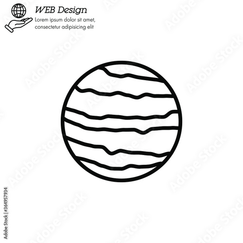 Venus planet icon thin line, linear, outline vector. Venus planet simple sign, logo