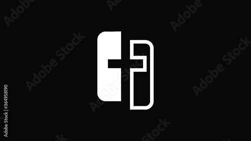 icon logo of a church cross with letter F