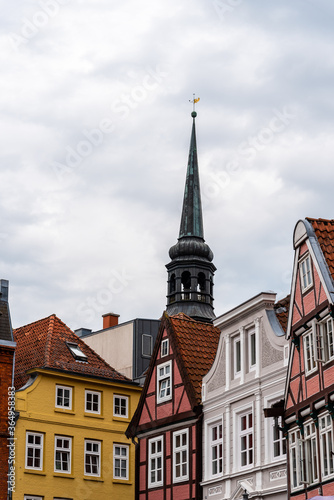 Old colorful buildings in the hanseatic town of Stade  Germany.