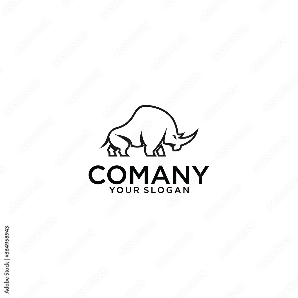 Rhinoceros logo template vector icon illustration Rhinoceros logo template vector icon illustration