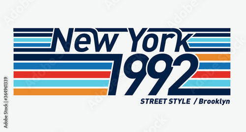Retro style New York vector typography, for t-shirt prints and other uses.