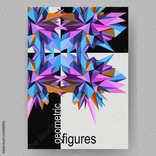 Abstract geometric asymmetric poster design