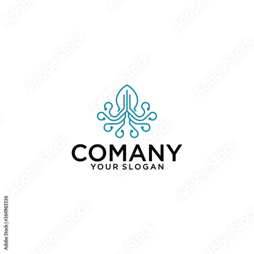 octopus logo design template element. octopus icon symbol