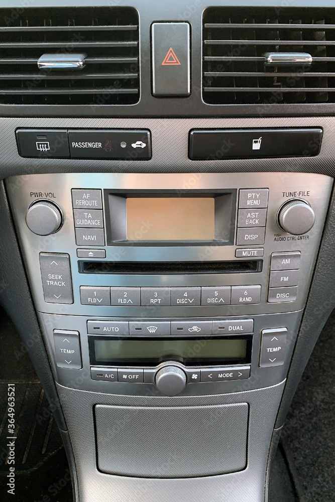 Fototapeta premium control panel, radio car console, radio, air conditioning