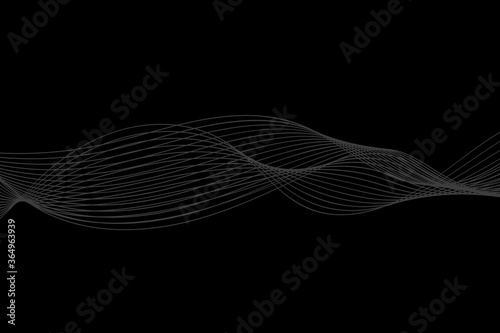 Black Wave Lines Pattern Abstract Background. Vector