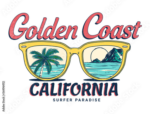California vector illustration, for t-shirt print and other uses.
