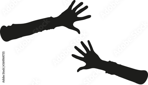 Ein paar Hände wehren sich und sagen nein, Abwehr, Schutz, schwarz Silhouette, vektor, isoliert 