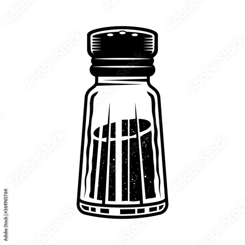 Salt shaker vector black object isolated on white