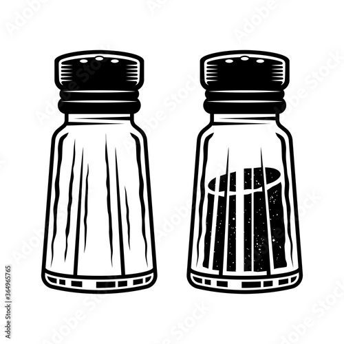 Salt shaker two full and empty vector objects