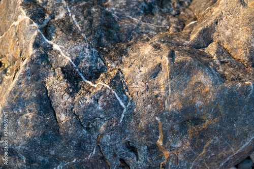 Texture of a Gray Color Stone on the Beach