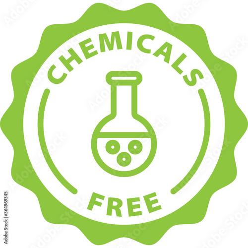 chemicals free green icon stamp rounded 