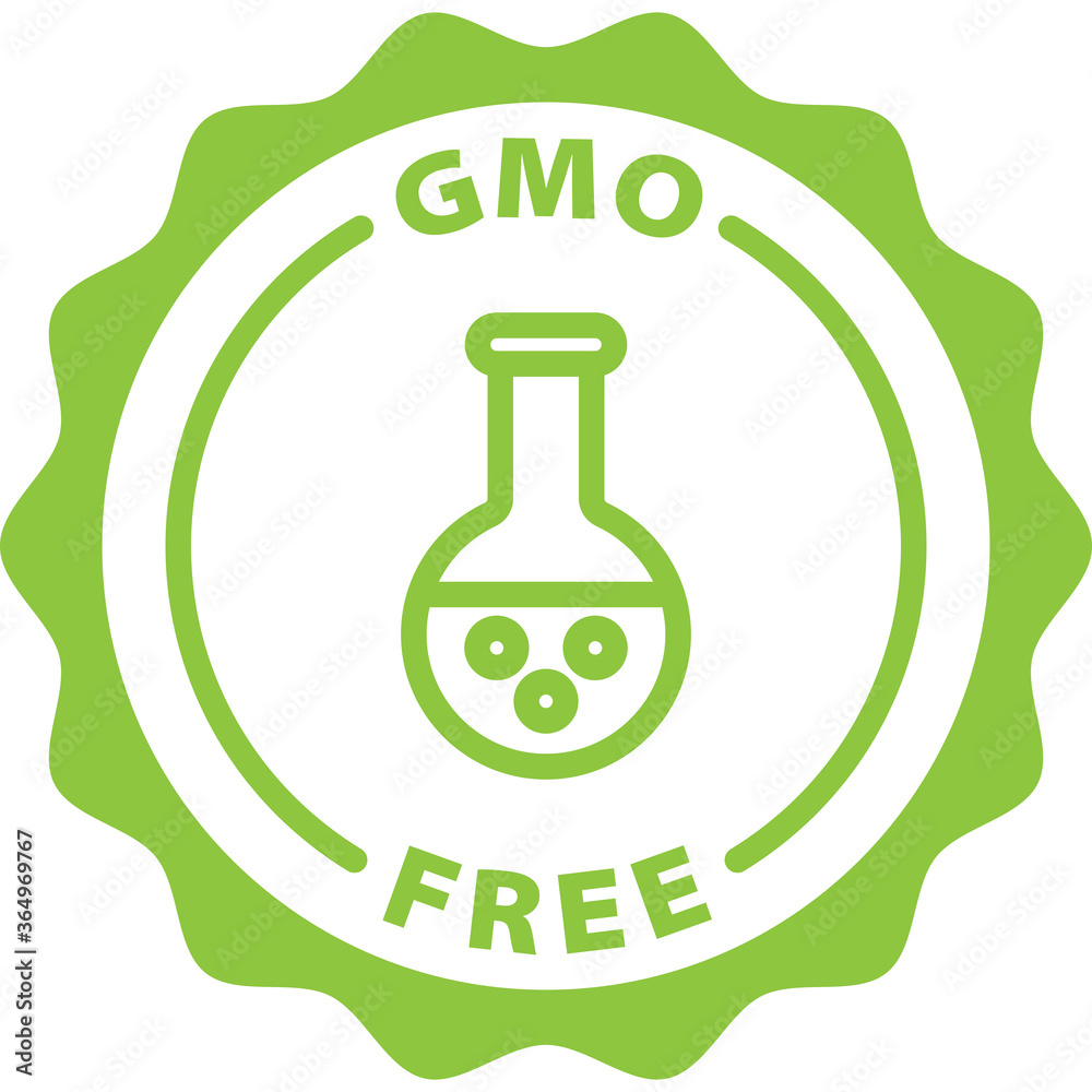 gmo free green icon stamp rounded  - obrazy, fototapety, plakaty 