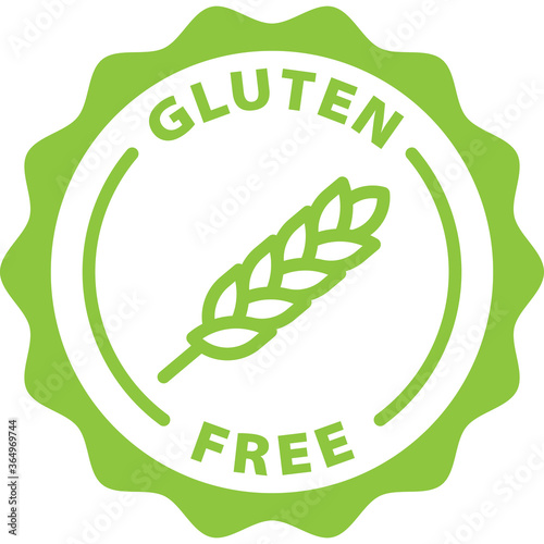 gluten free green icon stamp rounded 