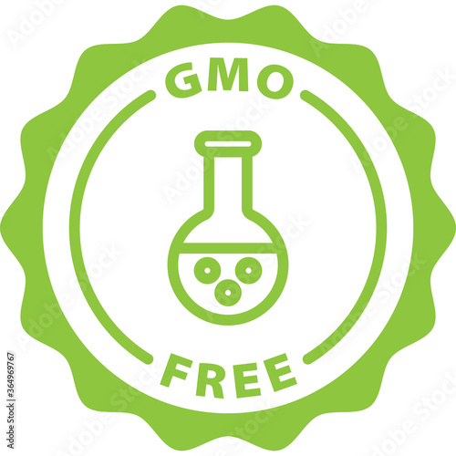 gmo free green icon stamp rounded  photo