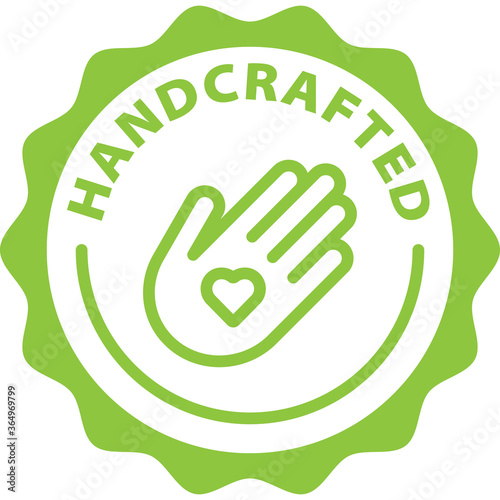 handcrafted green icon stamp rounded 