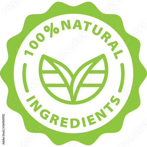 natural ingredients green icon stamp rounded 