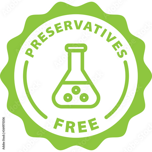 preservatives free green icon stamp rounded 