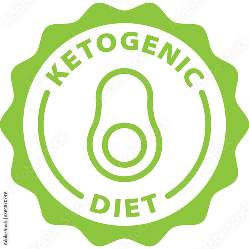 ketogenic diet green icon stamp rounded 