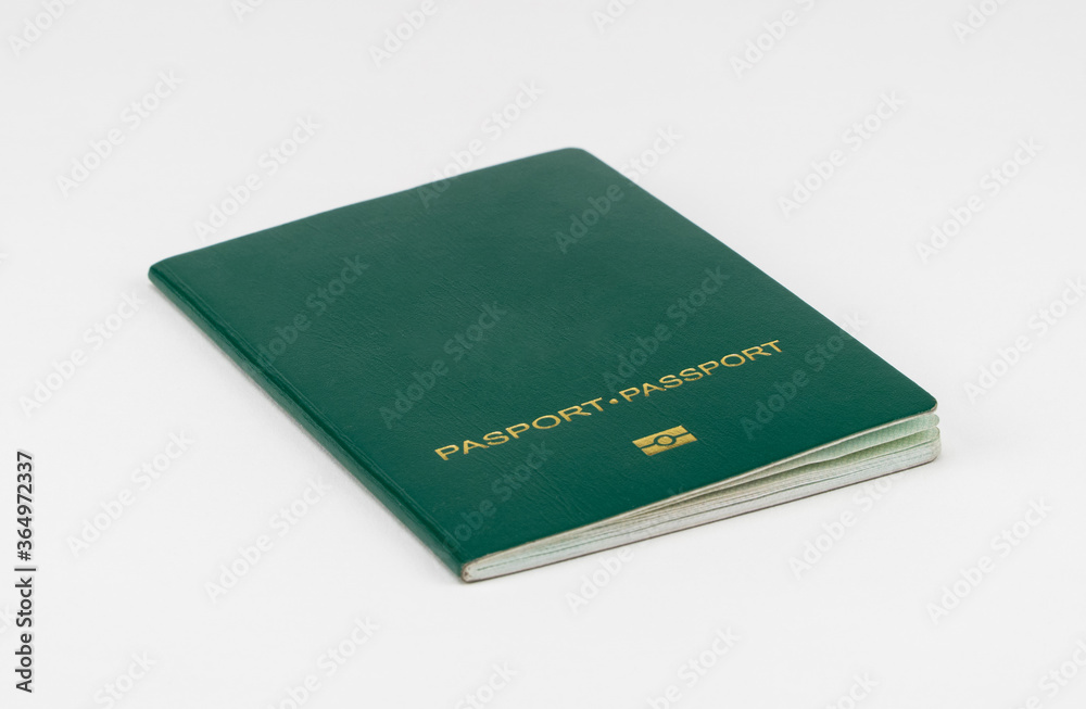 green passport on a white background, isolated green passport on a white background, isolated