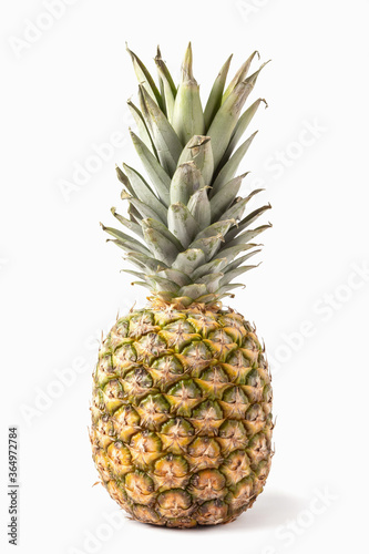 Big ripe pineapple isolated on white background.