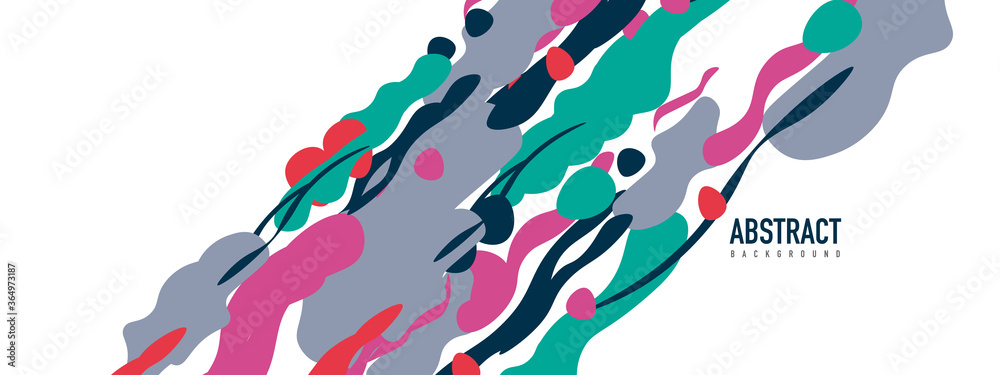 Naklejka premium Trendy liquid style shapes abstract design, dynamic vector background for placards, brochures, posters, web landing pages, covers or banners