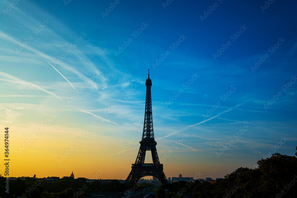 Eiffel Tower is a wrought-iron lattice tower on the Champ de Mars in Paris, France.