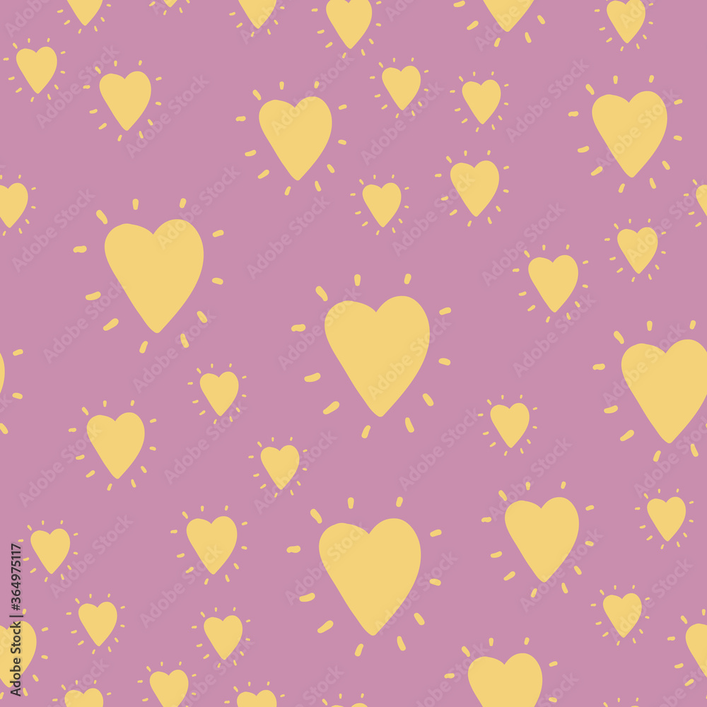 Vector heart seamless pattern for wedding, birthday or valentines day. Good for wrapping, poster, background.