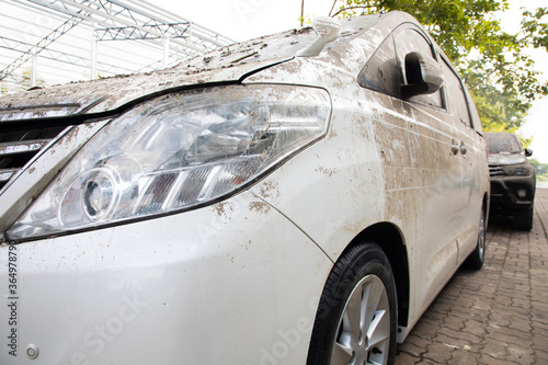 Wallpaper Mural Water damaged car in the aftermath of water flooded in bangkok thailand.18 October 2017 Torontodigital.ca