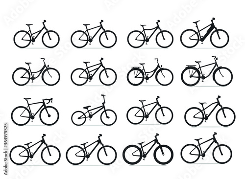 Bicycle icons vector (16 vector icons)