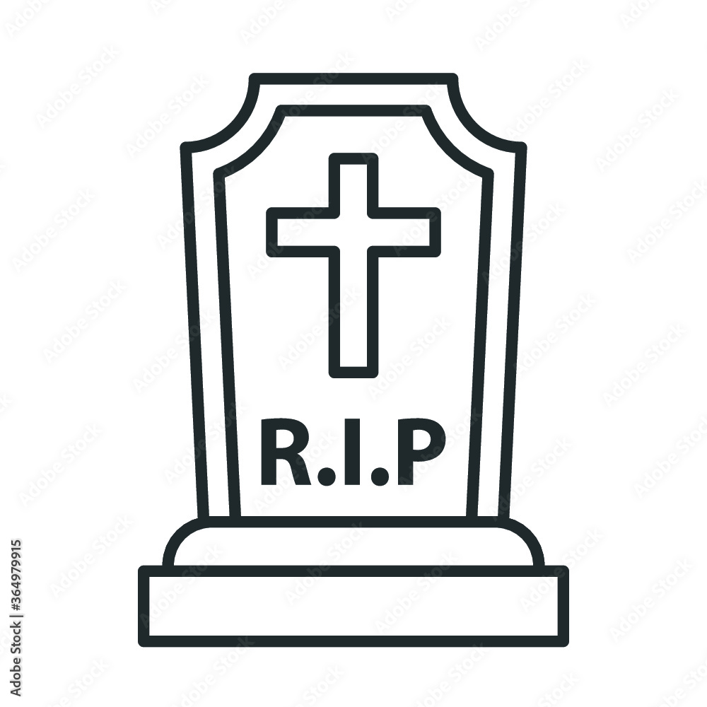 Fototapeta premium Rip grave vector icon. 