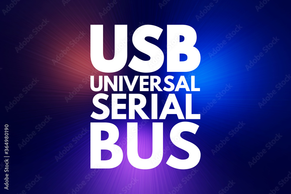 USB - Universal Serial Bus acronym, technology concept background