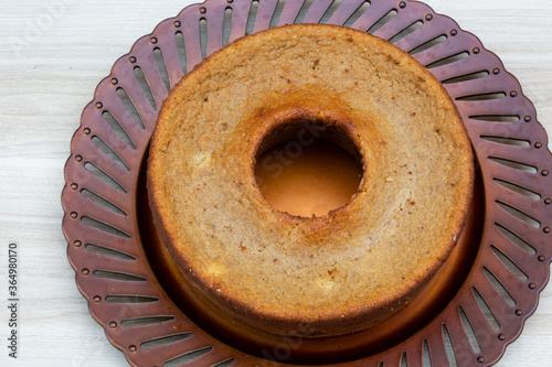 banana cake with apricot and chestnuts