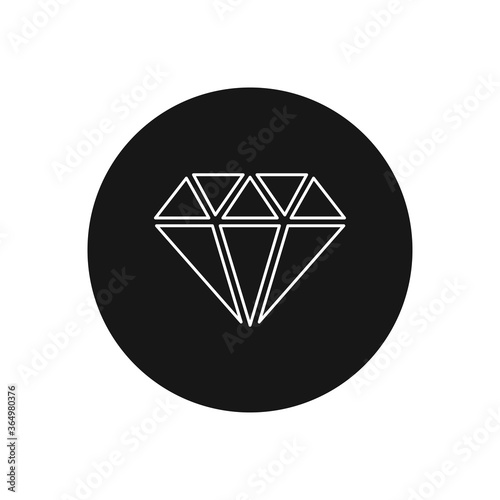Diamond icon vector. Crystal sign
