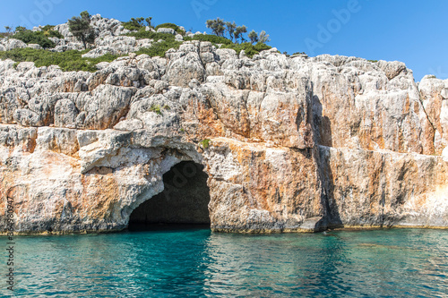 Turkey small cave in the Mediterranean in the ancient city of Myra © MuratTegmen