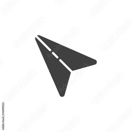 Send, click vector icon. filled flat sign for mobile concept and web design. Arrow cursor glyph icon. Symbol, logo illustration. Vector graphics