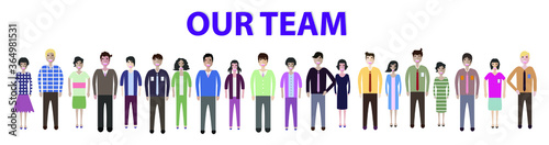 Set of full body diverse business people. Flat icons design white isolated. Vector graphic illustration. Man and woman, Different nationalities characters