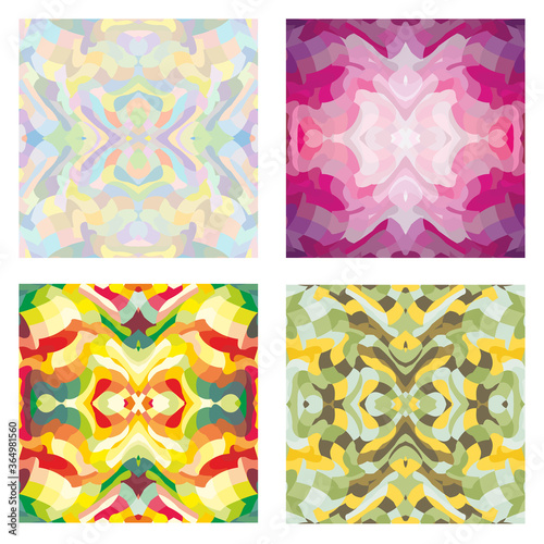 Vector abstract patch patterns set.