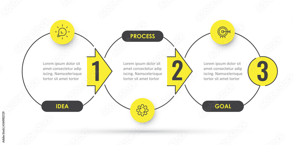 Vector Infographic design template with icons and 3 options or steps ...