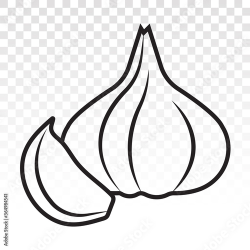 garlic cloves / allium sativum line art icon for apps and websites