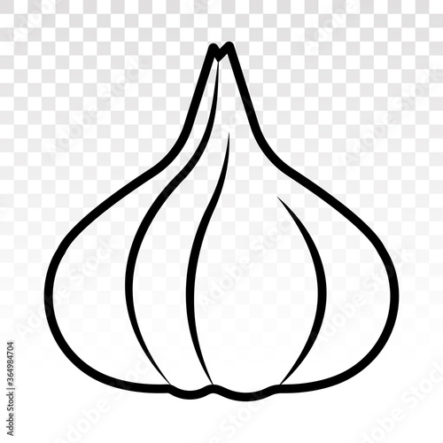 Garlic / allium sativum line art icon for apps and websites